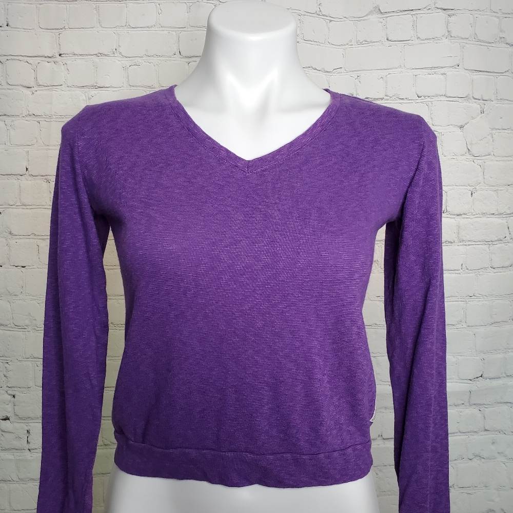 Revolve Hellz A Crime for All Seasons Purple Longsleeve Crop Top Sz S